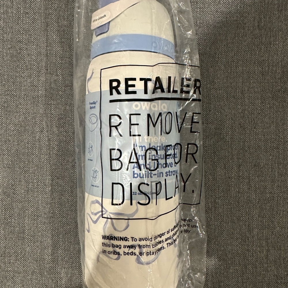Owala White Insulated Water Bottle with Straw